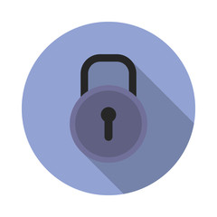 Poster - lock long shadow icon. Simple color vector of virus and antivirus icons for ui and ux, website or mobile application
