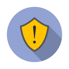 Poster - exclamation point long shadow icon. Simple color vector of virus and antivirus icons for ui and ux, website or mobile application