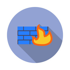 Aufkleber - firewall long shadow icon. Simple color vector of virus and antivirus icons for ui and ux, website or mobile application