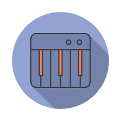Aufkleber - synthesizer key long shadow icon. Simple color vector of web icons for ui and ux, website or mobile application