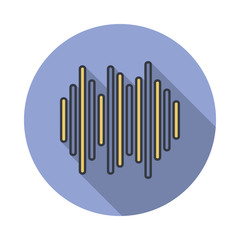 Aufkleber - sound waves long shadow icon. Simple color vector of web icons for ui and ux, website or mobile application
