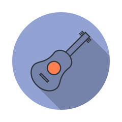 Aufkleber - guitar long shadow icon. Simple color vector of web icons for ui and ux, website or mobile application