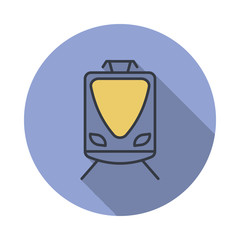 Aufkleber - a train long shadow icon. Simple color vector of web icons for ui and ux, website or mobile application