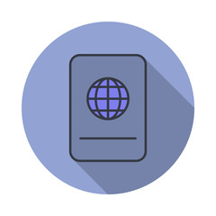 Poster - passport long shadow icon. Simple color vector of web icons for ui and ux, website or mobile application