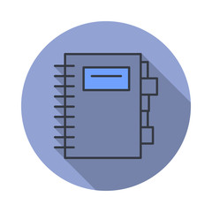 Aufkleber - The address book long shadow icon. Simple color vector of web icons for ui and ux, website or mobile application
