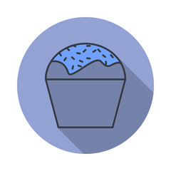 Aufkleber - cake long shadow icon. Simple color vector of web icons for ui and ux, website or mobile application