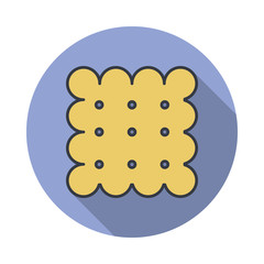 Aufkleber - biscuit long shadow icon. Simple color vector of web icons for ui and ux, website or mobile application