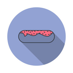 Poster - eclair long shadow icon. Simple color vector of web icons for ui and ux, website or mobile application