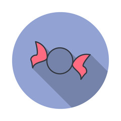 Aufkleber - candy long shadow icon. Simple color vector of web icons for ui and ux, website or mobile application