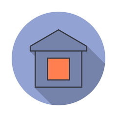 Aufkleber - house long shadow icon. Simple color vector of web icons for ui and ux, website or mobile application
