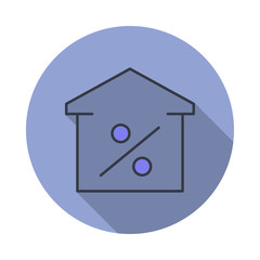 Poster - mortgage long shadow icon. Simple color vector of web icons for ui and ux, website or mobile application