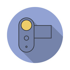 Aufkleber - manual camera long shadow icon. Simple color vector of web icons for ui and ux, website or mobile application