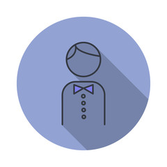 Poster - waiter long shadow icon. Simple color vector of web icons for ui and ux, website or mobile application