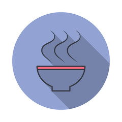 Aufkleber - hot soup long shadow icon. Simple color vector of web icons for ui and ux, website or mobile application