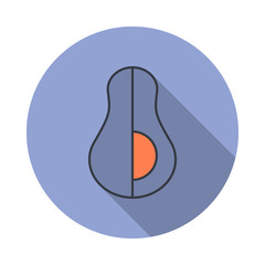 Poster - avocado long shadow icon. Simple color vector of web icons for ui and ux, website or mobile application