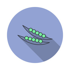 Aufkleber - kidney beans long shadow icon. Simple color vector of web icons for ui and ux, website or mobile application