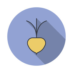 Poster - radish long shadow icon. Simple color vector of web icons for ui and ux, website or mobile application