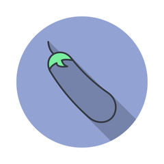 Poster - eggplant long shadow icon. Simple color vector of web icons for ui and ux, website or mobile application