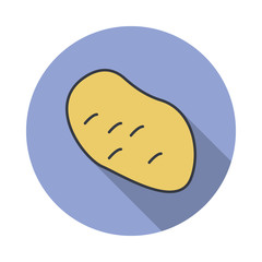 Poster - potato long shadow icon. Simple color vector of web icons for ui and ux, website or mobile application