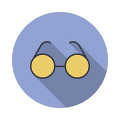 Aufkleber - spectacles long shadow icon. Simple color vector of web icons for ui and ux, website or mobile application