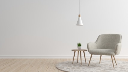 Poster - interior of living, modern mock up scene with empty space for product or text