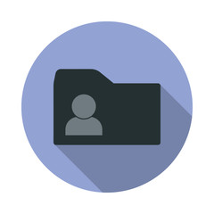 Aufkleber - folder with contacts long shadow icon. Simple color vector of web icons for ui and ux, website or mobile application