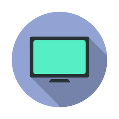 Aufkleber - monitor long shadow icon. Simple color vector of web icons for ui and ux, website or mobile application