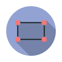 Poster - dotted rectangle long shadow icon. Simple color vector of web icons for ui and ux, website or mobile application