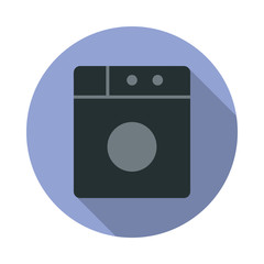 Aufkleber - washing machine long shadow icon. Simple color vector of web icons for ui and ux, website or mobile application