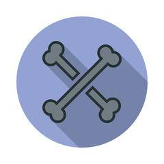 Poster - bones long shadow icon. Simple color vector of web icons for ui and ux, website or mobile application