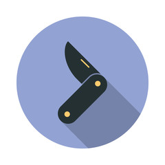 Poster - jackknife long shadow icon. Simple color vector of web icons for ui and ux, website or mobile application