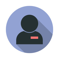 Aufkleber - deleting a contact long shadow icon. Simple color vector of web icons for ui and ux, website or mobile application