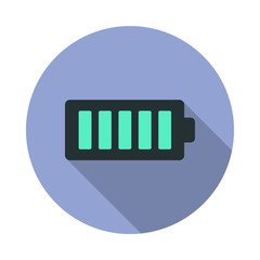 Poster - full charge long shadow icon. Simple color vector of web icons for ui and ux, website or mobile application