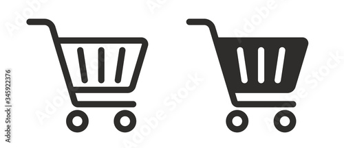 Fotomural Full and empty shopping cart symbol shop and sale icon