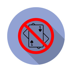 Poster - gambling prohibited long shadow icon. Simple color vector of ban icons for ui and ux, website or mobile application