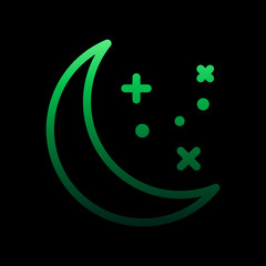 Poster - moon, star sign nolan icon. Simple thin line, outline vector of weather icons for ui and ux, website or mobile application