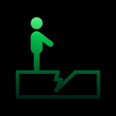 Poster - Man earthquake sign nolan icon. Simple thin line, outline vector of weather icons for ui and ux, website or mobile application