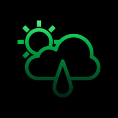 Poster - cloudy sun rainy sign nolan icon. Simple thin line, outline vector of weather icons for ui and ux, website or mobile application