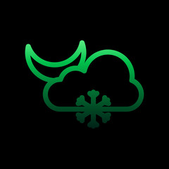 Poster - cloudy moon snow sign nolan icon. Simple thin line, outline vector of weather icons for ui and ux, website or mobile application