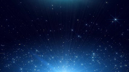 Wall Mural - blue sparks dust particles overlay background