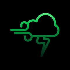 Poster - cloudy wind storm sign nolan icon. Simple thin line, outline vector of weather icons for ui and ux, website or mobile application