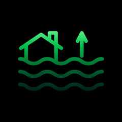 Poster - flood sign nolan icon. Simple thin line, outline vector of weather icons for ui and ux, website or mobile application