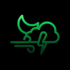 Poster - cloudy wind storm moon sign nolan icon. Simple thin line, outline vector of weather icons for ui and ux, website or mobile application