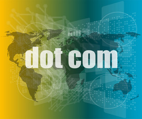 Poster - words dot com on digital screen, information technology concept
