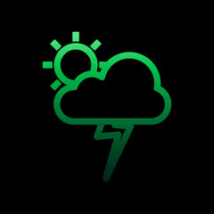 Poster - cloudy sun storm sign nolan icon. Simple thin line, outline vector of weather icons for ui and ux, website or mobile application