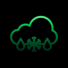 Poster - wet snow sign nolan icon. Simple thin line, outline vector of weather icons for ui and ux, website or mobile application