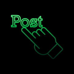Poster - post and finger nolan icon. Simple thin line, outline vector of sosial media network icons for ui and ux, website or mobile application