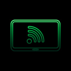 Poster - wifi signal in laptop nolan icon. Simple thin line, outline vector of sosial media network icons for ui and ux, website or mobile application