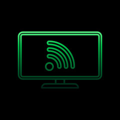 Poster - wifi signal in pc nolan icon. Simple thin line, outline vector of sosial media network icons for ui and ux, website or mobile application