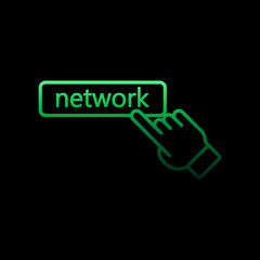 Poster - network and finger nolan icon. Simple thin line, outline vector of sosial media network icons for ui and ux, website or mobile application
